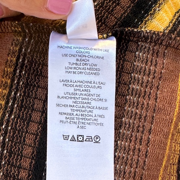 Maeve by Anthropologie Striped Wrap Midi Dress Brown Size XS - Picture 11 of 12